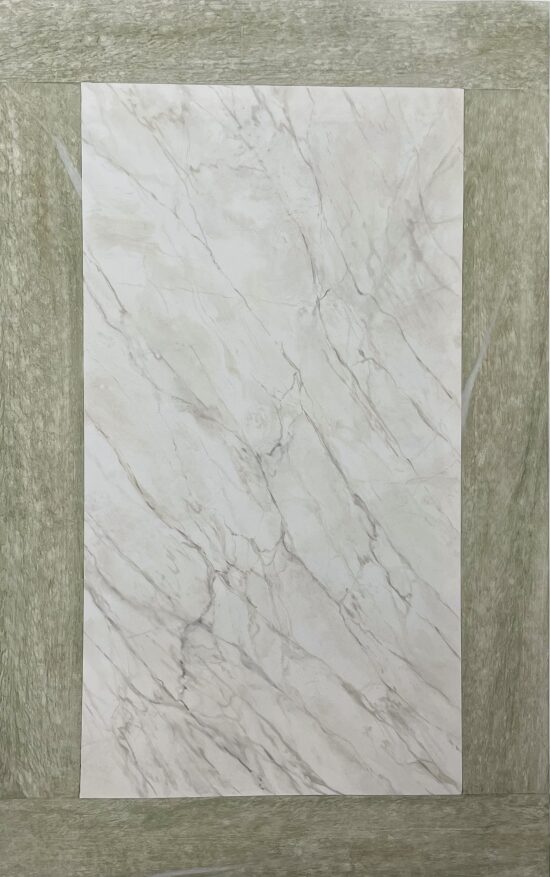 Blanc veiné et campan vert technique mixte sur calque