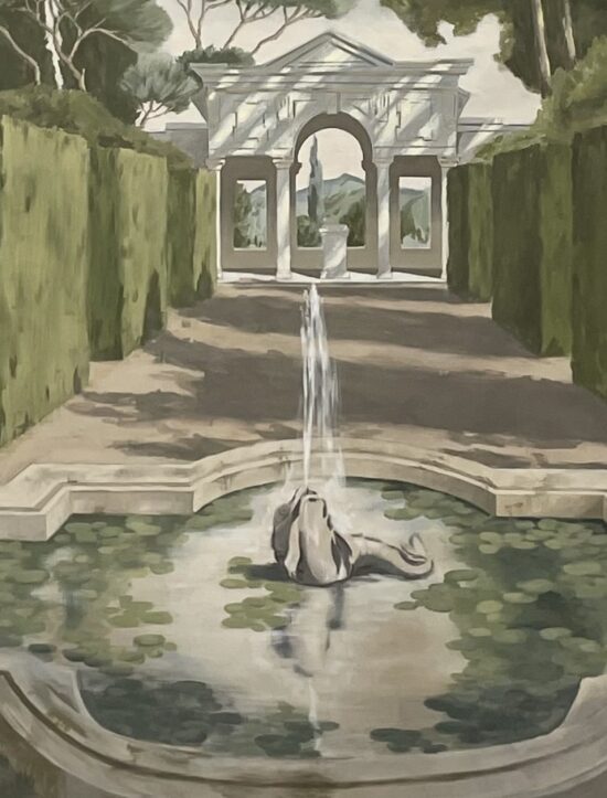 Détail panoramique technique à l'eau sur toile