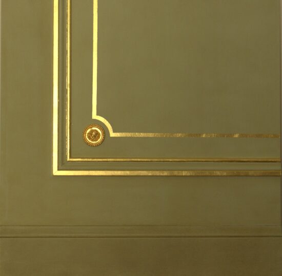Patine à l'huile et dorure à la feuille d'or tehchnique mixtion